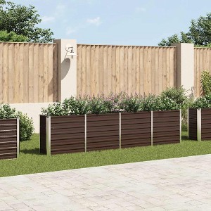 vidaXL Raised Garden Bed Brown Galvanized steel Large Durable - 1 of 4