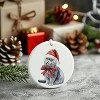 Lomsoe Cat Ornament Cat Mom Lady Lovers Christmas Xmas Ornaments Decor Funny Christmas Hanging Ceramic Ornament - 3 of 4