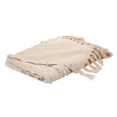 Boho-Chic Multicolor Stitched Striped Throw with Tassels