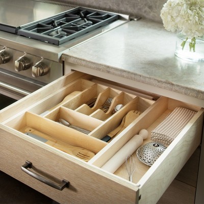 Maple Wood 9-Compartment Cutlery Tray Insert