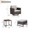 Buenhomino Patio Furniture Set Outdoor High Back Swivel Rocker Patio Chairs, 5PCS Wicker Conversation Set for Deck Yard and Poolside - 3 of 4