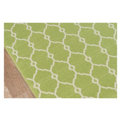 27'' Luxe Green Trellis Rectangular All-Weather Area Rug