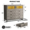 Dresser with 6 Drawers, Bedroom Chest of Drawers with LED Lights & Charging Station - 3 Shelves, Modern for Entryway, Hallway - 3 of 4