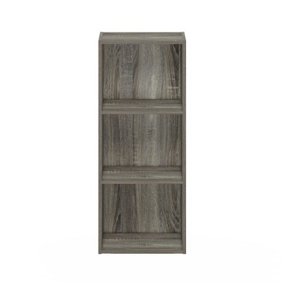 Sleek Gray Wood 3-Tier Cube Organizer Bookshelf