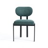 HomeRoots Set of Two Green and Black Chenille And Metal Partially Open Back Dining Side Chairs - 4 of 4