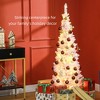 5ft Pencil Christmas Tree, Slim Artificial Christmas Tree with Snow Flocked Branches and Warm White LED Lights - 4 of 4