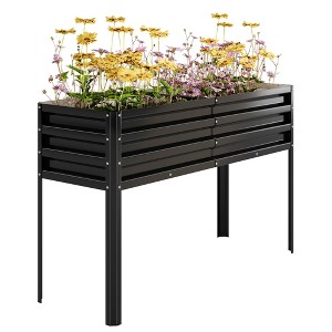 Raised Garden Bed with -Watering Reservoir - Tall Elevated Square Planter Box for Vegetables/Herbs, Heavy Duty Steel Panels & Drainage - 1 of 4