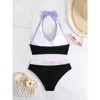 Womens High Waisted Bikini Sets Drawstring Tummy Control Swimsuits Tie Back Bathing Suit - 3 of 3