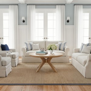 Cross Leg Round Coffee Table (36in x 36in / 910mm x 910mm) - 1 of 4