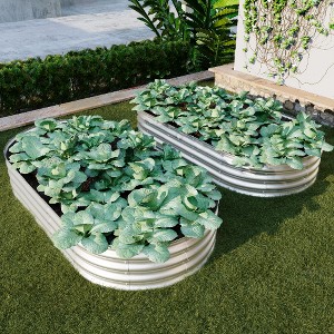 Lyngins Raised Garden Bed Outdoor, Adjustable Modular Metal Planters for Outdoor Plants, Open Bottom, All-in-One Garden Kit for Flowers & Vegetables - 1 of 4