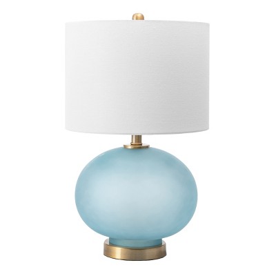 nuLOOM Rye 22" Glass Table Lamp Lighting - Blue 21.25" H x 13" W x 13" D