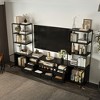 Famapy Contemporary Black TV Consoles Entertainment Center with Famapy Shelving & Drawers - Chic Storage Option for Home Media Spaces - 3 of 4