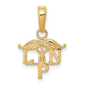 Black Bow Jewelry 14k Yellow Gold LPN Symbol Pendant - 1 of 4