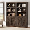 5 Tier Book case with Cabinet, Farmhouse Book Shelf with Storage Doors, 68.7" Tall Wooden 5 Shelf Book Case for Home Office, Living Room - 3 of 4