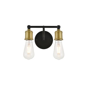 Elegant Lighting Serif 2 light brass and black Wall Sconce - 1 of 4