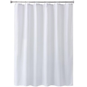 Aoibox White Waterproof Shower Curtain Liner with Weighted Stones, Washable Fabric Liner, Heavy Duty, Rust-Resistant Grommets - 1 of 4