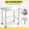 Coucheta Stainless Steel Work Table Commercial Kitchen Prep & Work Table, 36x24 Inch Heavy Duty Prep Worktable Metal Work Table with Adjustable Feet - 3 of 4