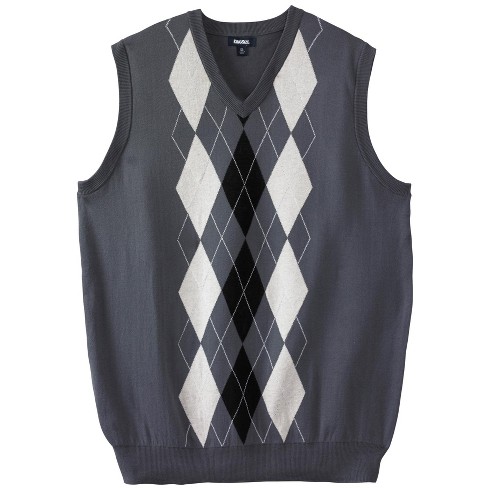 True Rock Men's Argyle V-Neck Sweater Vest (Navy/Tan/Blue,, 50% OFF