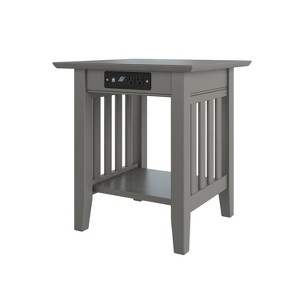 AFI Furnishings Mission End Table with Charger Grey - 1 of 4