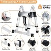 12.5FT Telescoping Ladder - Portable Aluminum Extension Ladder with Non-Slip Feet & Stabilizers, Collapsible A-Frame Design for Home & Outdoor Use - 3 of 4