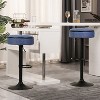 TiramisuBest Set of 2 Adjustable Swivel Bar Stools with Storage, Khaki Faux Leather, 360° Armless Counter Chairs with Metal Base - 3 of 4