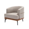 GDFStudio Hansen Modern Two-Tone Barrel Upholstered Round Armchair with PU Leather and Metal Legs - 4 of 4