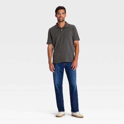 Мужские рубашки Goodfellow & Co Men's Vintage Polo Shirt - Goodfellow & Co™ Charcoal Gray XL: Cotton, Midweight, Standard Fit, Short Sleeve — фото 3