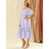 Allegra K Women's Off Shoulder Ruffle Lace Insert High Waist Short Sleeve Flowy Maxi Dress - 4 of 4