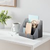 Medium Plastic Desktop Organizer Dark Gray - Brightroom™: Office Supplies & Desk Organization Set, 7" H x 9" D x 6" W - 2 of 3