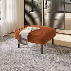 NicBex Small Ottoman Corduroy Fabric Ottoman Foot Rest with Soft Padded Seat, Square Footstool for Living Room, Entryway - 1 of 4
