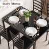Glass Dining Table Set for 4, Kitchen Table and Chairs for 4, 5 Piece Kitchen Dining Room Table Set - 3 of 4