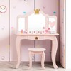 Trinity Kids Vanity, Princess Makeup Desk Dressing Table With Tri-fold  Mirror & Storage Shelves(white) : Target