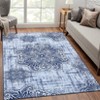 Area Rug Vintage Medallion Machine Washable Rugs Non Slip Non Shedding Distressed Printed Low Pile Foldable Carpet for Bedroom Living Room Playroom - 3 of 4