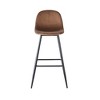 PAGED Modern Velvet Bar Stools Set of 2, Counter Height Bar Chair with Back and Metal Legs for Bar, Kitchen, Dining Room - 3 of 4