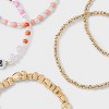 Striped Semi-Precious Amore Beaded Bracelet Set 5pc - Universal Thread™ Gold/Pink - 4 of 4