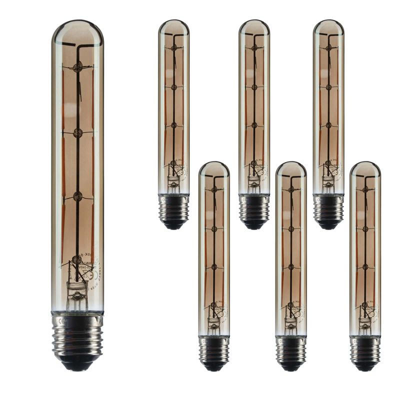 CROWN LED 110V-130V, 40 Watt Edison Flute Tube Light Bulb E26 Base Dimmable Incandescent Bulbs, 6 Pack, 1 of 4
