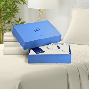 Kickoff Home Viscose from Bamboo Sheets Set 300 Thread Count 100% Organic Bamboo Viscose Cooling Bedding Sheets Hot Sleepers, Flat, Fitted, Pillowcase - 1 of 4