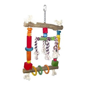 A&E Cage Company Happy Beaks Natural Wood Swing Bird Interactive Toy - 1 of 2