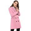 Allegra K Women's Elegant Notched Lapel Double Breasted Long Sleeve Winter Overcoat - 4 of 4