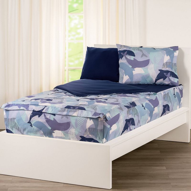 Diving Dolphins Bunkie Deluxe Zipper Bedding Set Blue - SIScovers, 1 of 11