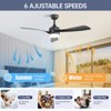 52 Inch Ceiling Fans with Lights and Remote Dimmable LED ABS Blades 6 Speeds Reversible DC Motor Noiseless Ceiling Fan for Bedroom Living Room Office - 2 of 4