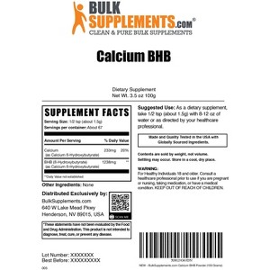BulkSupplements BHB Beta-hydroxybutyrate (Calcium) Powder - 1 of 4