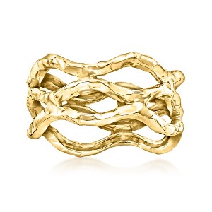 Ross-Simons 14kt Yellow Gold Wavy Openwork Ring - 1 of 4