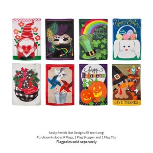 Evergreen Seasonal Suede Garden Flag Set of 8, Whimsical - 1 of 4