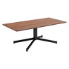 HomeRoots 48" Brown and Black Wood and Steel Pedestal Coffee Table - 4 of 4
