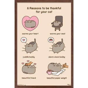 Trends International Pusheen - Thankful Framed Wall Poster Prints - 1 of 4