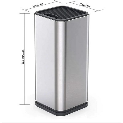 Silver Stainless Steel Universal Knife Block Holder with Scissor Slot