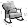 CIPACHO Rocking Chair Upholstered Fabric Rocking Armchair Indoor with High Backrest Glider Chairs and Lumbar Pillow for Living Room - 2 of 4