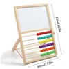 2-in-1 Kids Wooden Art Easel with Abacus  Foldable Montessori Learning Toy for Toddlers, Educational Drawing Board with Colorful Counting Beads - 3 of 4