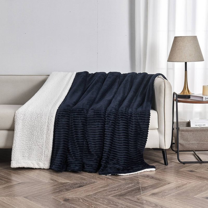 Cozy Corduroy Plush with Shearling Reverse Bed Blanket - Isla Jade, 4 of 7